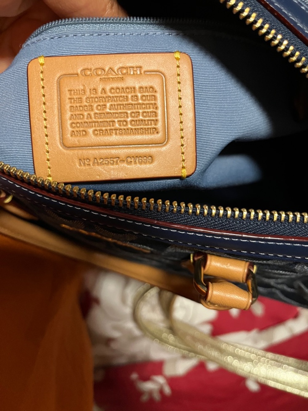 Coach Rowan Large Satchel Bag in Signature Denim Canvas - Picture 14 of 15